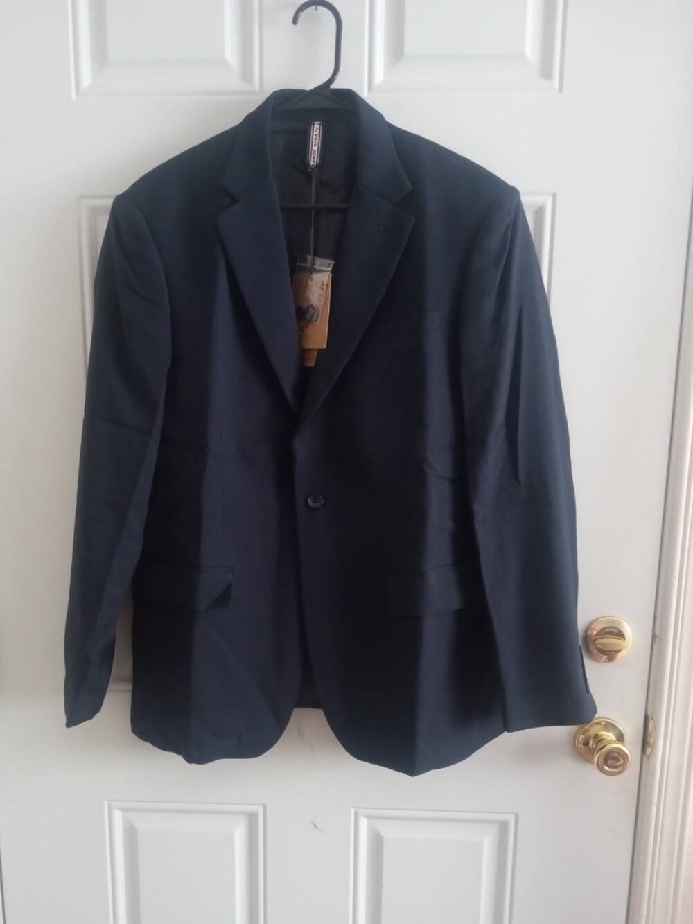 PJ Paul Jones Black Blazer Jacket Mens Size L Lined Single Breasted Notch Lapel